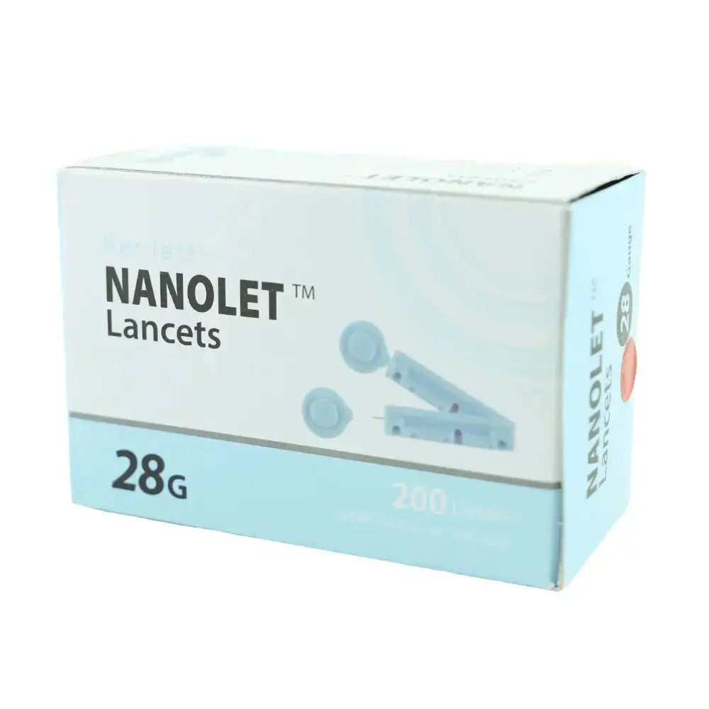 Buy DongBang Lancet Needle - Reliable and Sterile, 28G Nanolet lancets box with 200 sterile needles for blood glucose testing and biometric monitoring.
