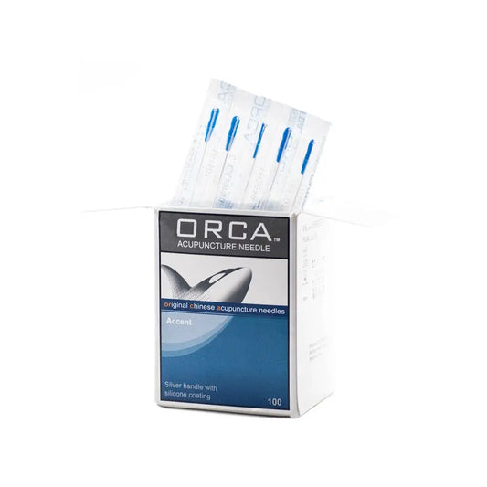 Orca Acupuncture Needles with Guide Tube | Silver-Plated Handle The Acupuncture Supply Co